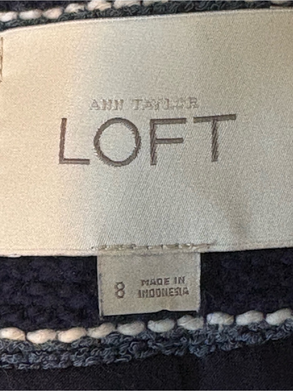 LOFT Black Striped Zip-Front Jacket with Gold Accent Stripes - Picture 4 of 5